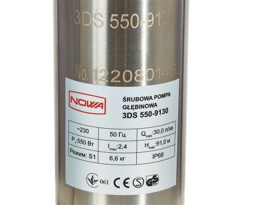 Насос погружной скважинный шнековый NOWA 3DS 550-9130