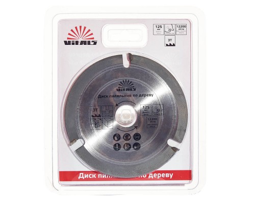 Диск пильный Vitals по дереву 125x22.2, 3Т