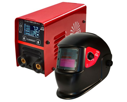 Комплект Сварка Vitals MMA-1400 LCD mini + Маска сварщика Vitals 1500 (1+1)