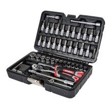 Набор головок торцевых с трещоткой 1/4″ 46 предметов Vitals Master