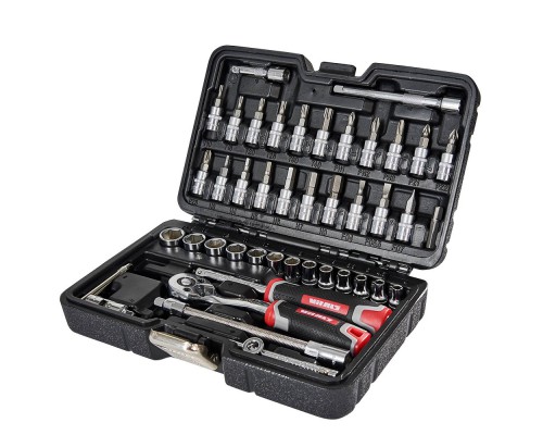Набор головок торцевых с трещоткой 1/4″ 46 предметов Vitals Master