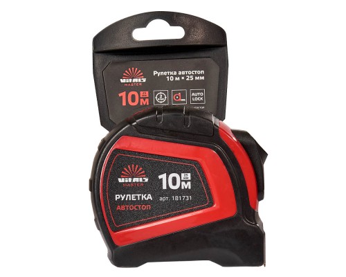 Рулетка 10 м × 25 мм автостоп Vitals Master