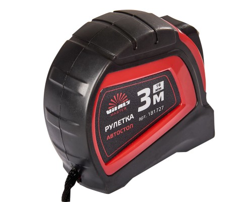 Рулетка 3 м × 16 мм автостоп Vitals Master