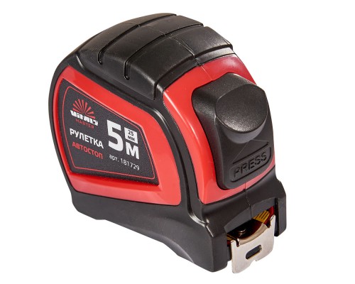 Рулетка 5 м × 25 мм автостоп Vitals Master