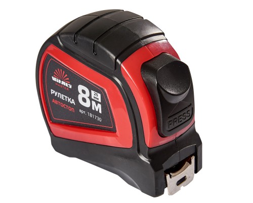 Рулетка 8 м × 25 мм автостоп Vitals Master