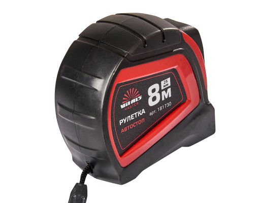 Рулетка 8 м × 25 мм автостоп Vitals Master