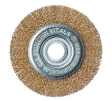 Щетка дисковая Vitals гофрированная латунированная 125×22,2 м, 0,3 мм