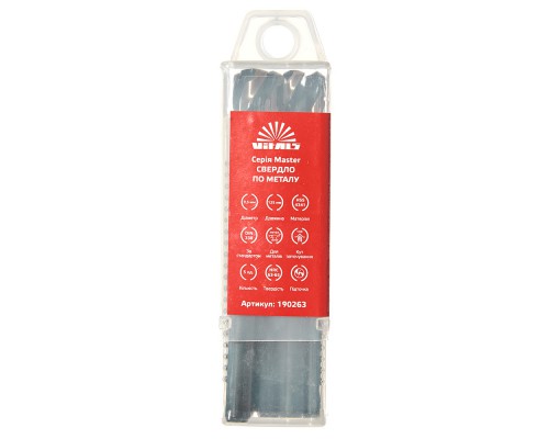 Сверло по металлу HSS 4341 9.5 (5 шт.) Vitals Master