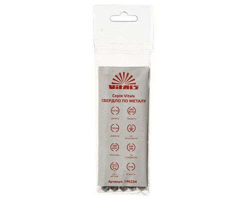Сверло по металлу HSS 9.5 (5 шт.) Vitals