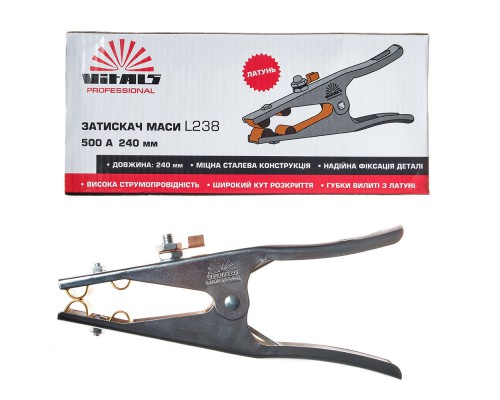 Зажим массы Vitals Profi L238 500A (латунь)